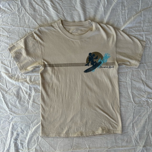 Disneyland Resort Men's T-Shirt Small Surf Graphic Print Short Sleeve Tan Mickey